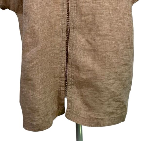 Poetry Crochet Trim Linen Size 10‎ V-neckline Tunic Top - Picture 9 of 11